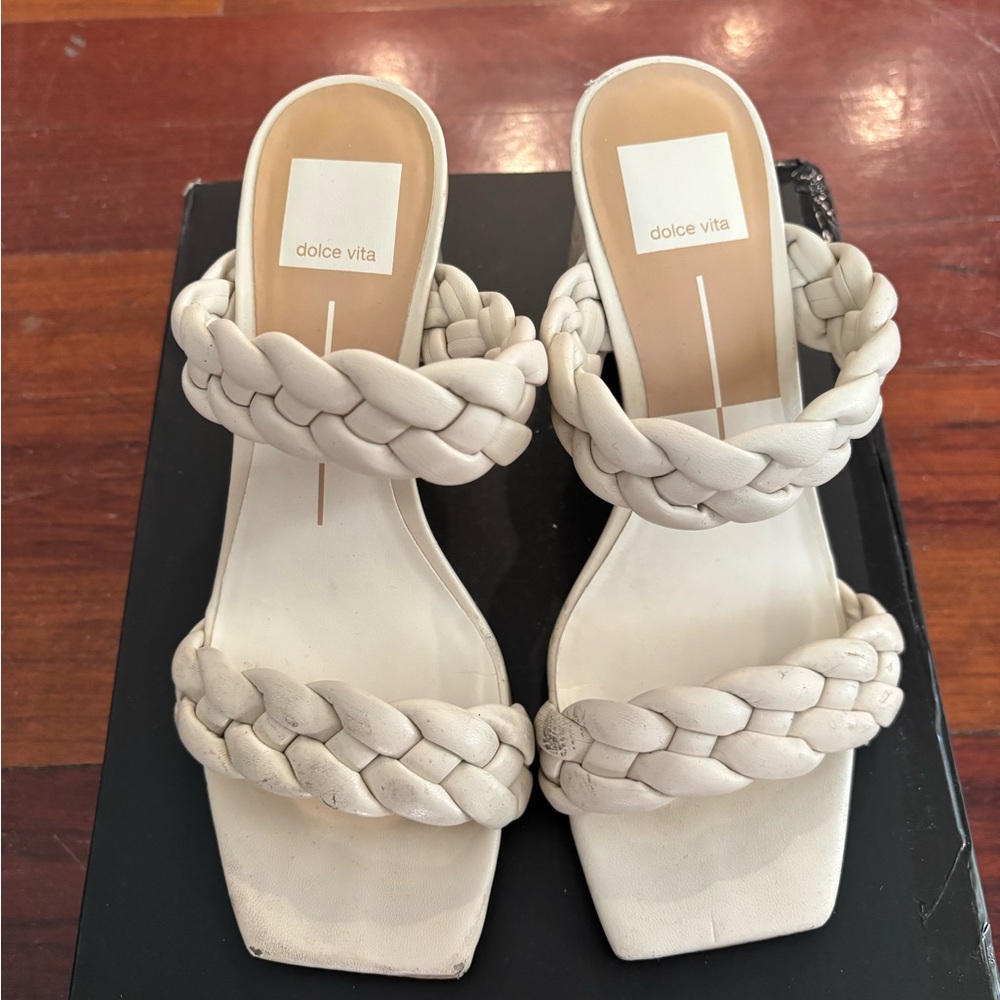Women's White Braided Sandals